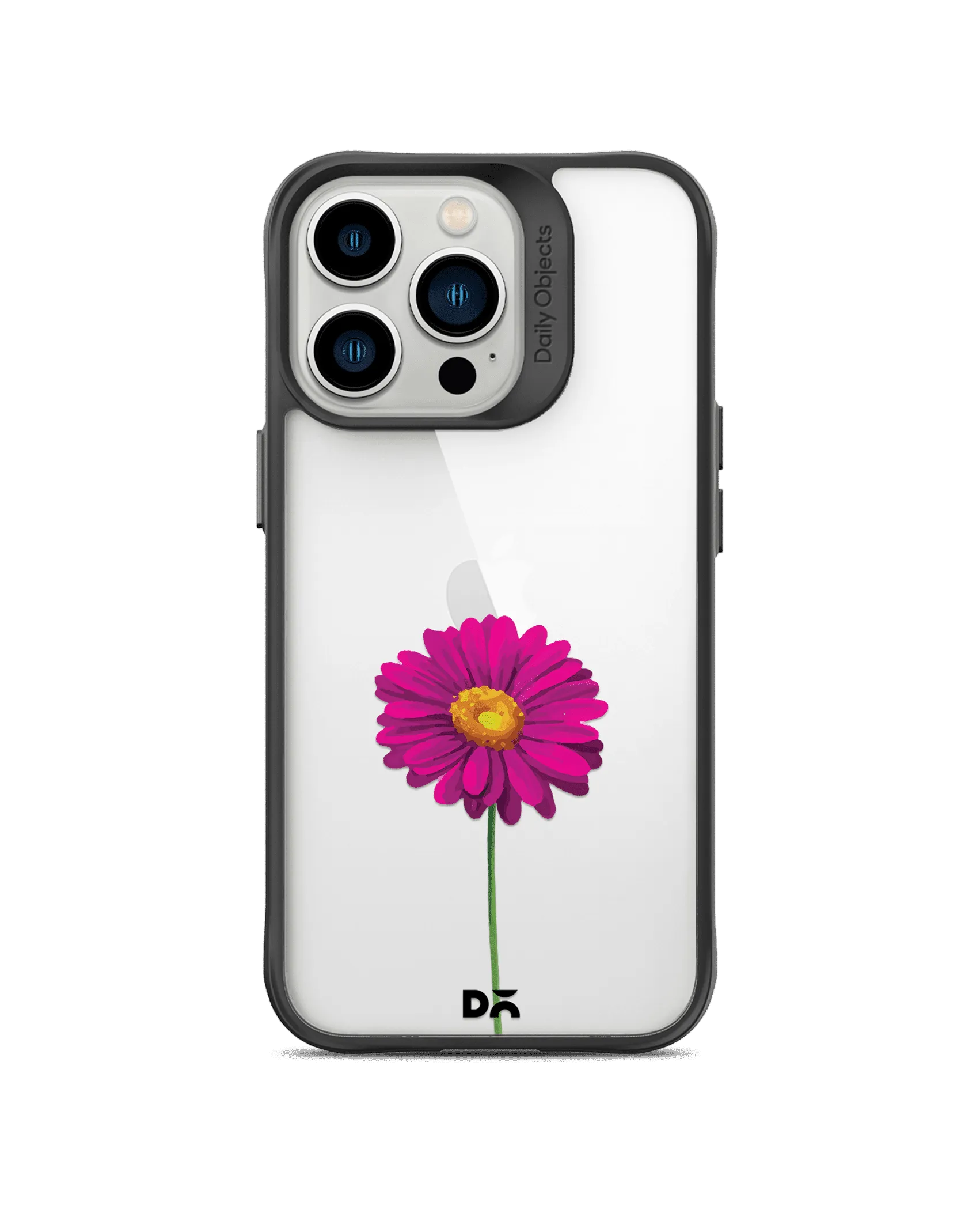 DailyObjects Clear Painted Purple Flower Black Hybrid Clear Phone Case Cover For iPhone 14 Pro Max