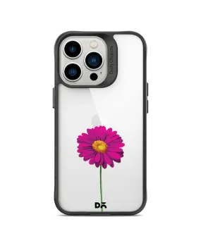 DailyObjects Clear Painted Purple Flower Black Hybrid Clear Phone Case Cover For iPhone 14 Pro Max