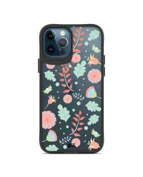 DailyObjects Ferns And Petals Black Hybrid Clear Case Cover For iPhone 12 Pro Max