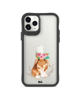 DailyObjects Flower Bunny Black Hybrid Clear Case Cover For iPhone 11 Pro Max