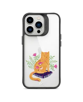 DailyObjects Happy Kitty Black Hybrid Clear Phone Case Cover For iPhone 14 Pro