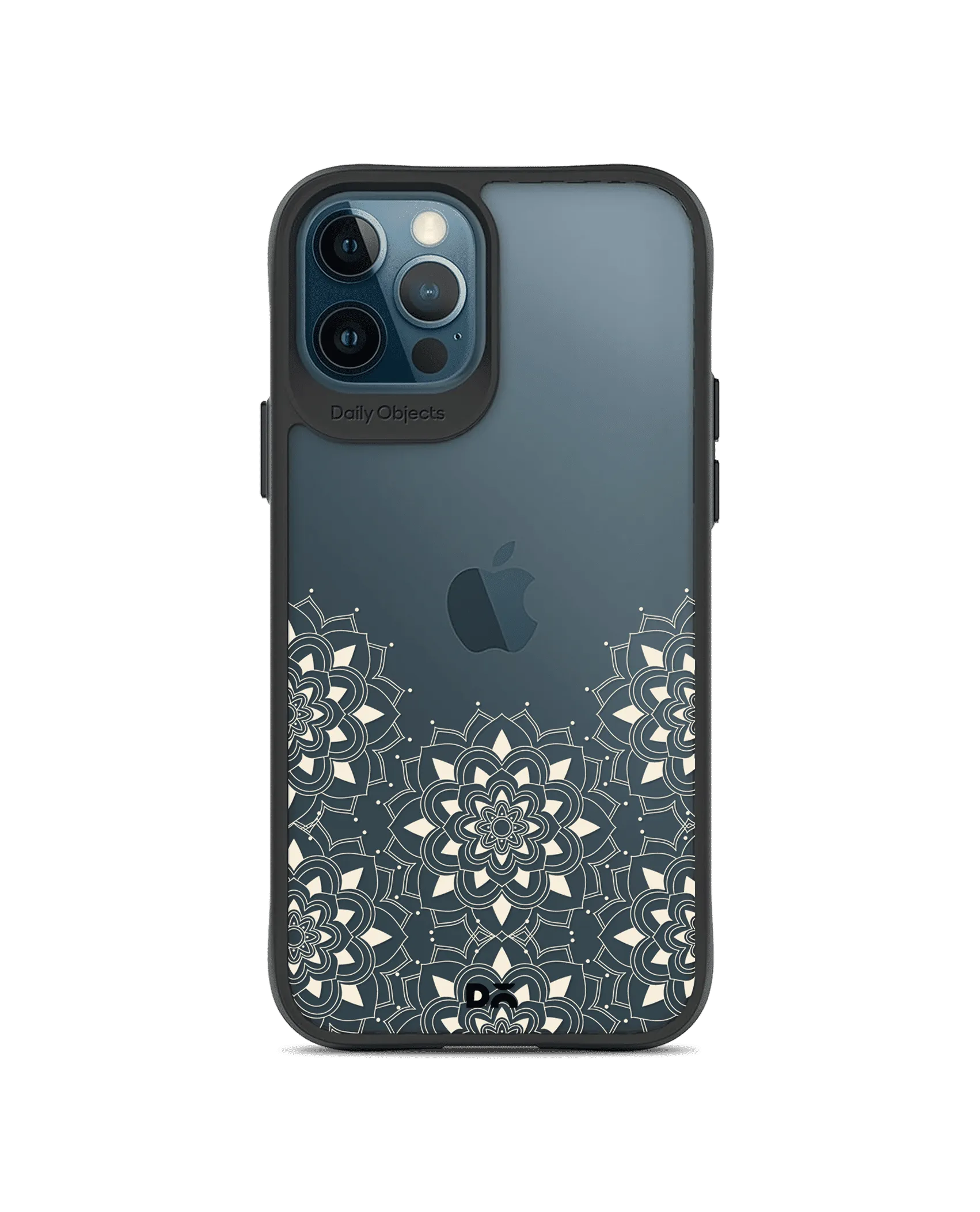 DailyObjects Mandala Flake Off White Black Hybrid Clear Case Cover For iPhone 12 Pro Max