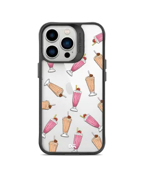 DailyObjects Milkshake Icon Black Hybrid Clear Phone Case Cover For iPhone 14 Pro