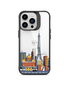 DailyObjects Paris Skyline Black Hybrid Clear Phone Case Cover For iPhone 14 Pro