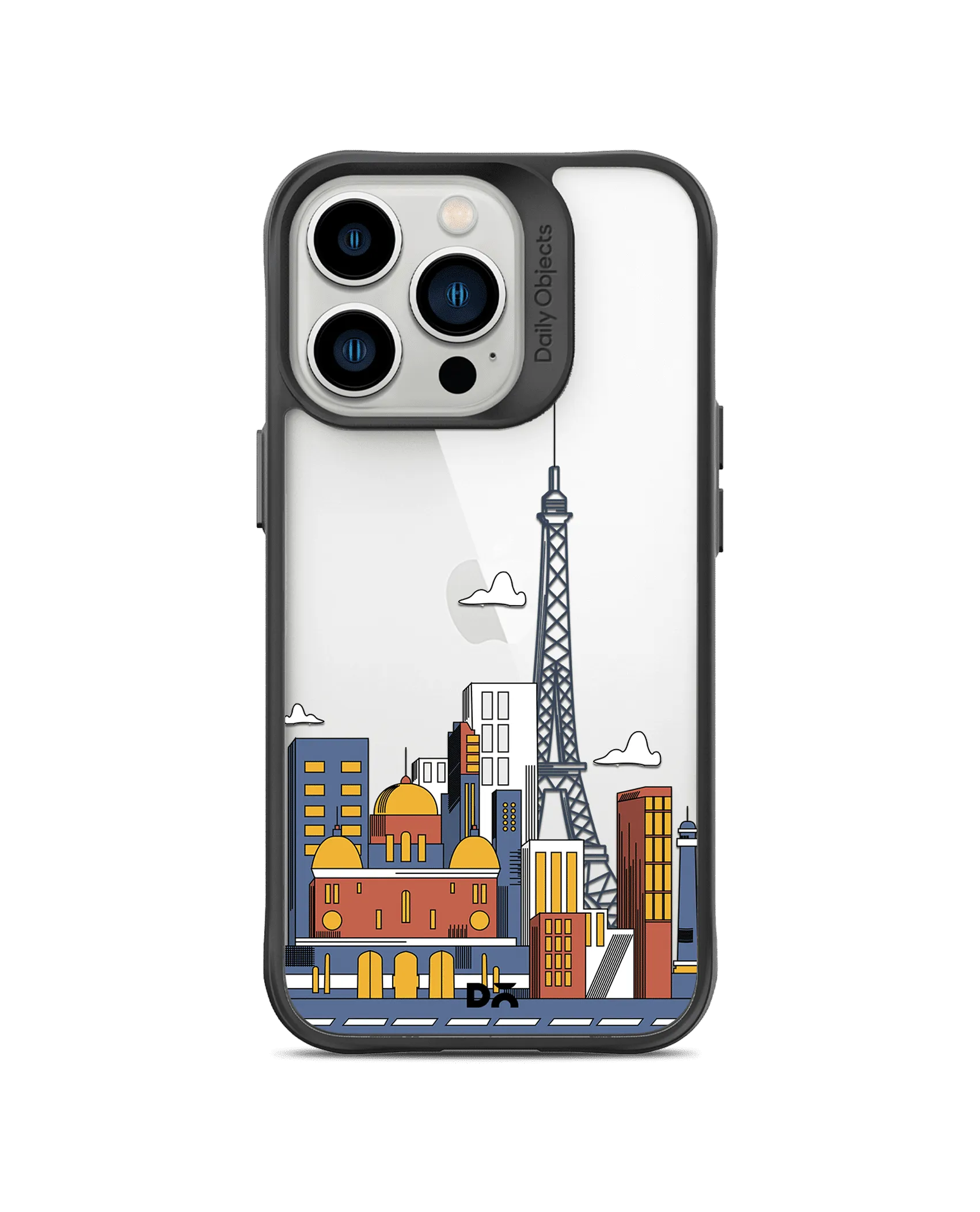 DailyObjects Paris Skyline Black Hybrid Clear Phone Case Cover For iPhone 14 Pro