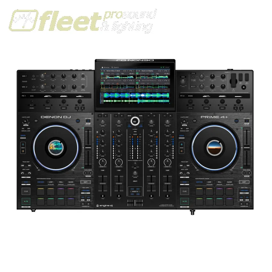 DENON DJ PRIME 4  STANDALONE 4-DECK DJ CONTROLLER W/ AMAZON MUSIC