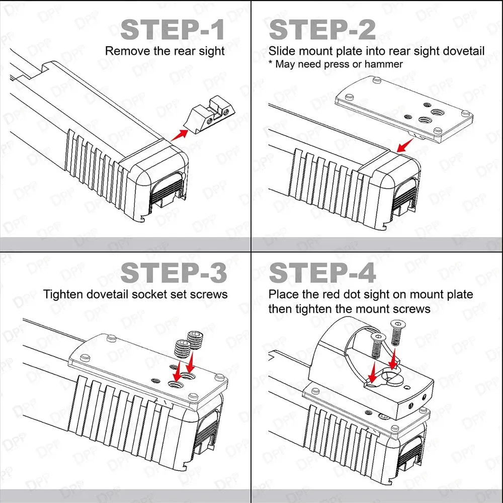 DPP Titanium Rear Sight Mount Aluminum Alloy Version Venom/Fastfire Footprint