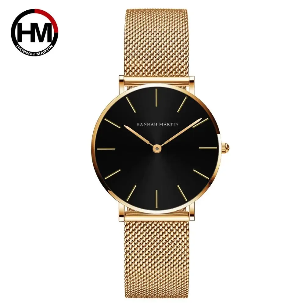 Drop Shipping A     Quality Stainless Steel Band Japan Quartz Movement Waterproof Women Full Rose Gold Ladies Luxury Wrist Watch