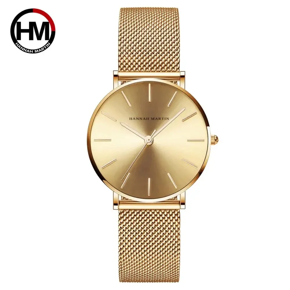 Drop Shipping A     Quality Stainless Steel Band Japan Quartz Movement Waterproof Women Full Rose Gold Ladies Luxury Wrist Watch