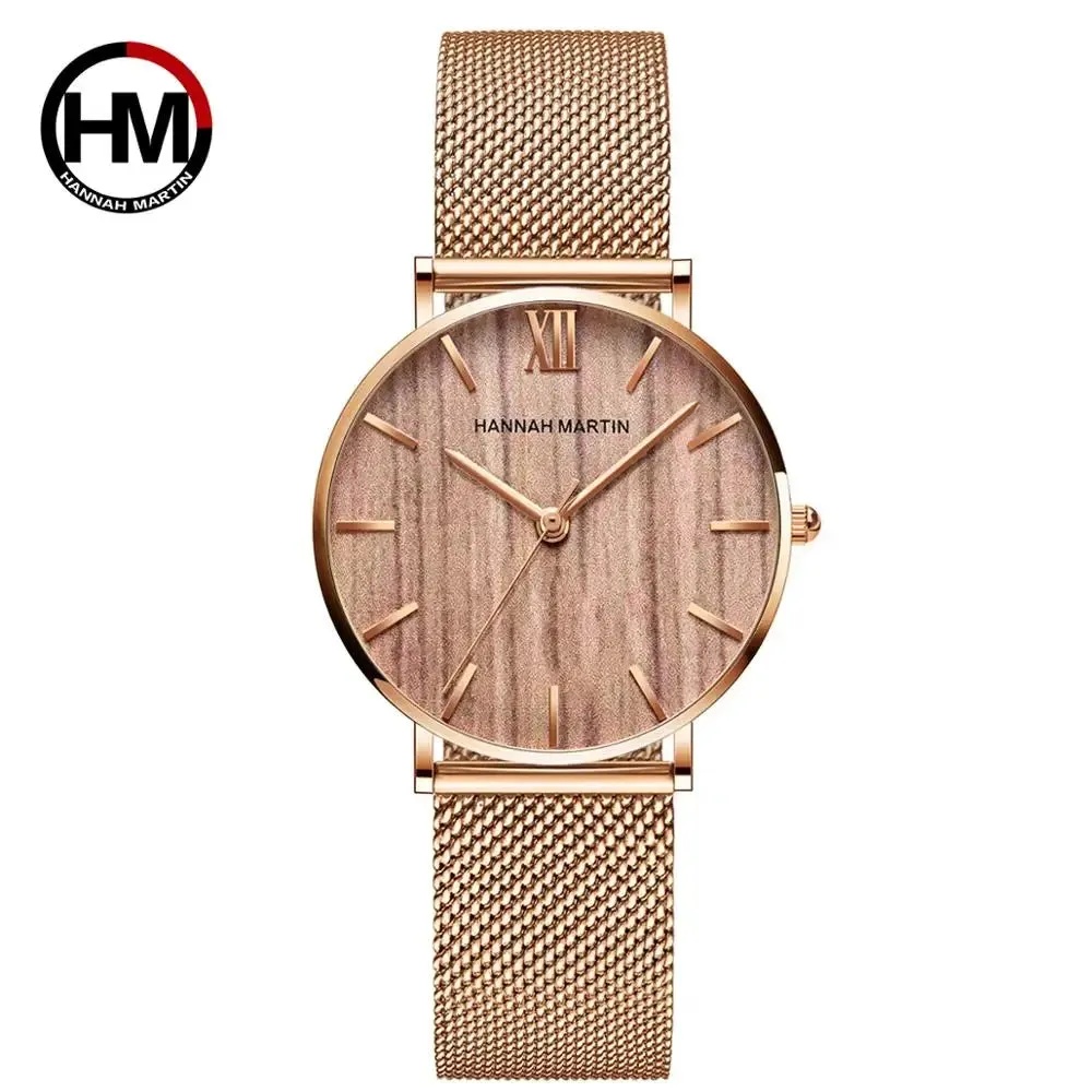 Drop Shipping A     Quality Stainless Steel Band Japan Quartz Movement Waterproof Women Full Rose Gold Ladies Luxury Wrist Watch