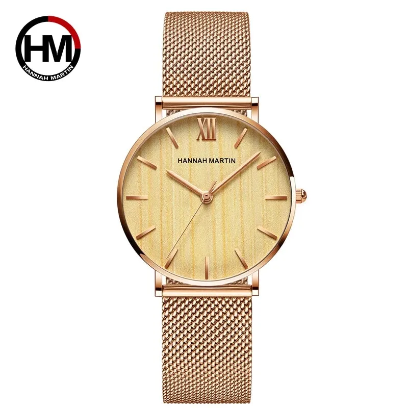 Drop Shipping A     Quality Stainless Steel Band Japan Quartz Movement Waterproof Women Full Rose Gold Ladies Luxury Wrist Watch