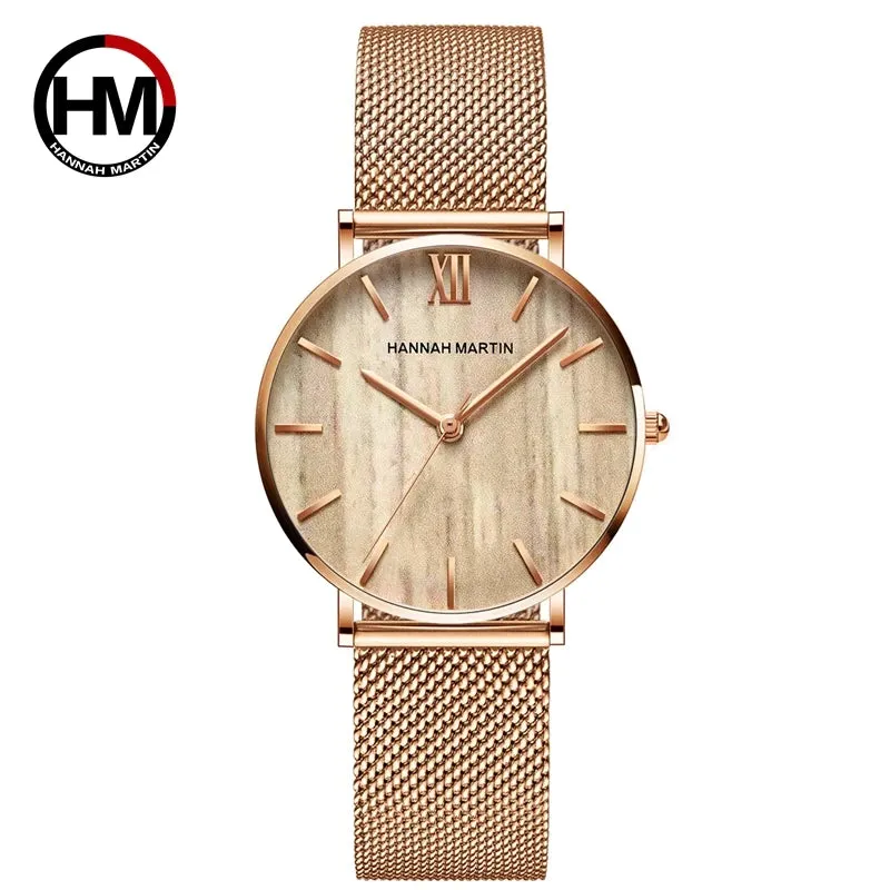 Drop Shipping A     Quality Stainless Steel Band Japan Quartz Movement Waterproof Women Full Rose Gold Ladies Luxury Wrist Watch