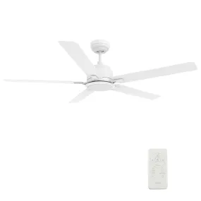 ESPEAR 56 inch 5-Blade Smart Ceiling Fan with LED Light Kit & Remote - White/White