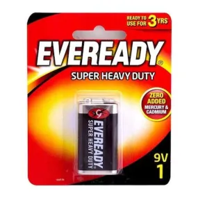 Eveready Super Heavy Duty Battery 9 V 6F22 No.1222 BP-1 x1