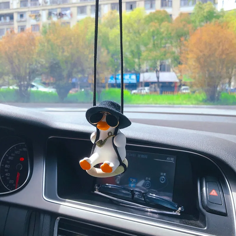 Fancy Duck Car Front Mirror Decor