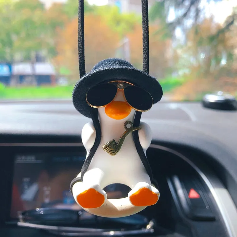 Fancy Duck Car Front Mirror Decor