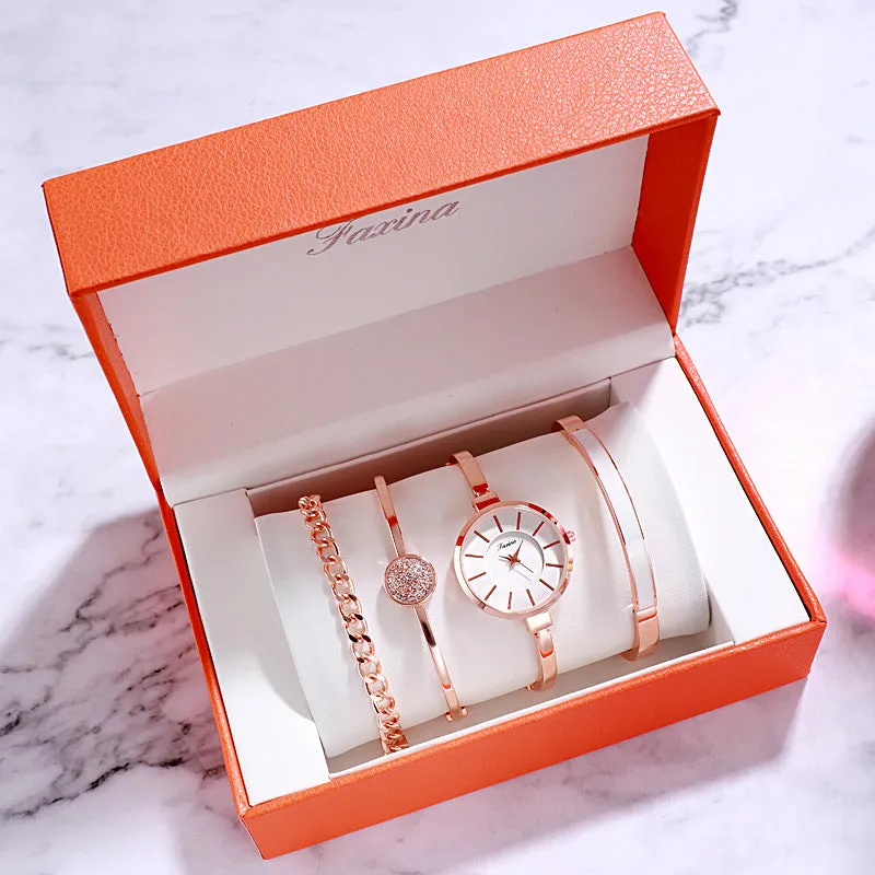 Fashion 4 Pcs Set Bracelet  Women's Watch