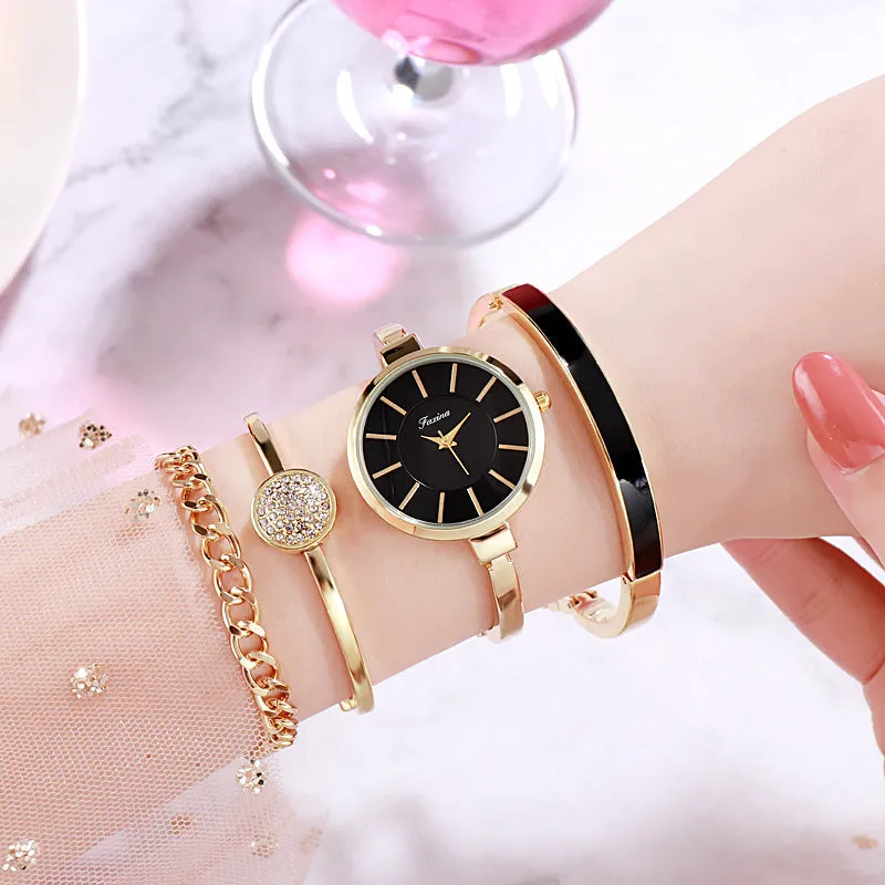 Fashion 4 Pcs Set Bracelet  Women's Watch