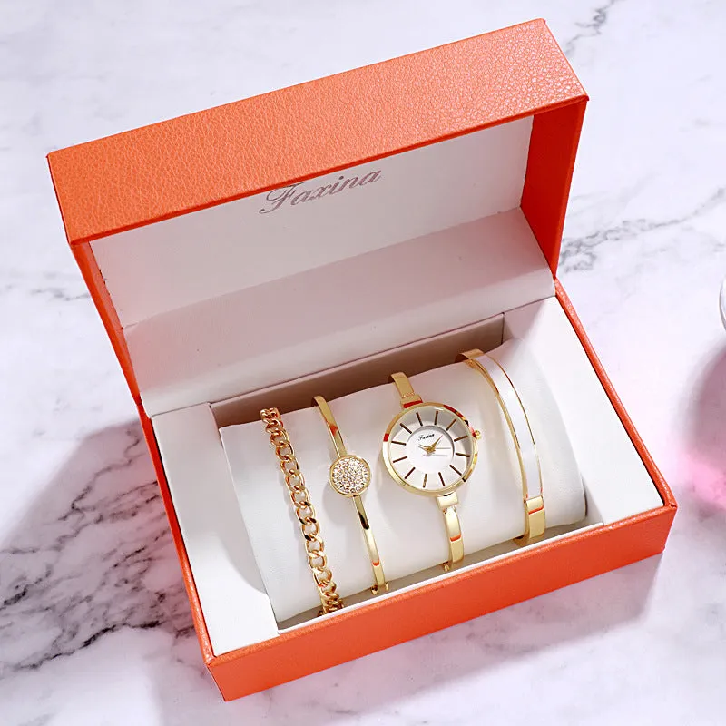 Fashion 4 Pcs Set Bracelet  Women's Watch