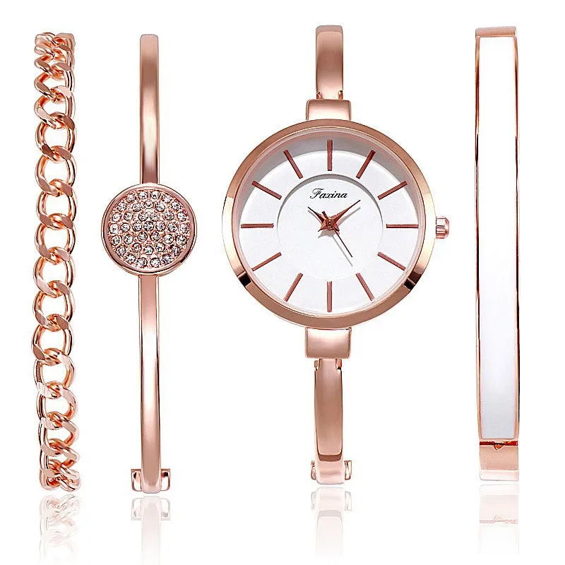 Fashion 4 Pcs Set Bracelet  Women's Watch