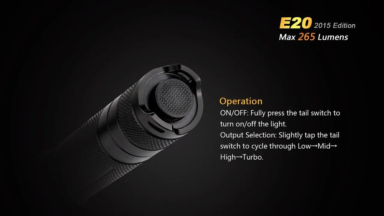 Fenix E20 XP-E2 LED Flashlight (2015 EDITION)