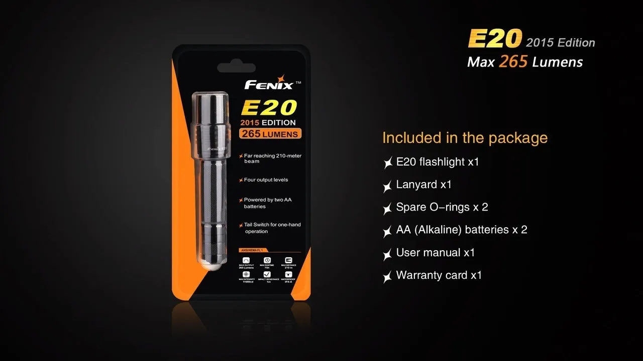 Fenix E20 XP-E2 LED Flashlight (2015 EDITION)