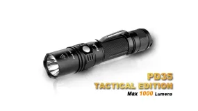 Fenix PD35 TAC Tactical Edition 1x 18650 / 2x CR123A 1000 Lumens CREE XP-L LED Flashlight