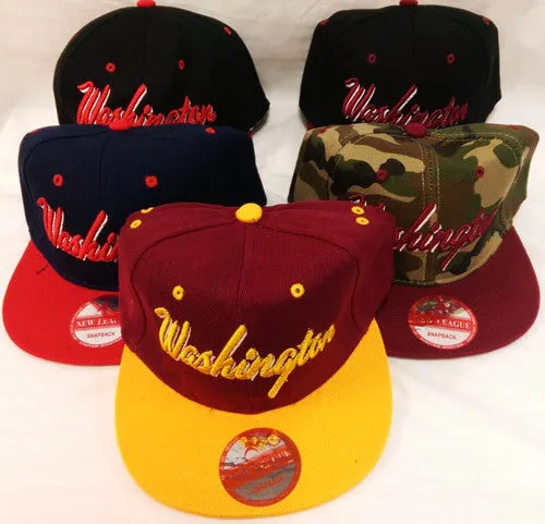 flat bill snap back hat washington Case of 24