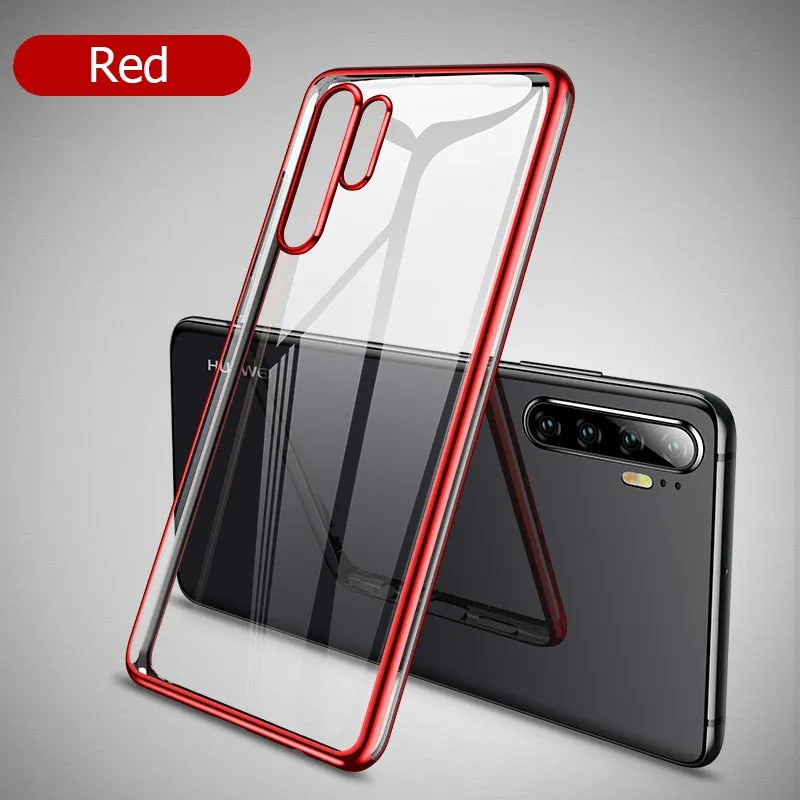 For Huawei P30 Pro Case 3D Laser Plating Luxury TPU Soft Clear Cover For Huawei P30 Lite Bright Crystal Phone Cases