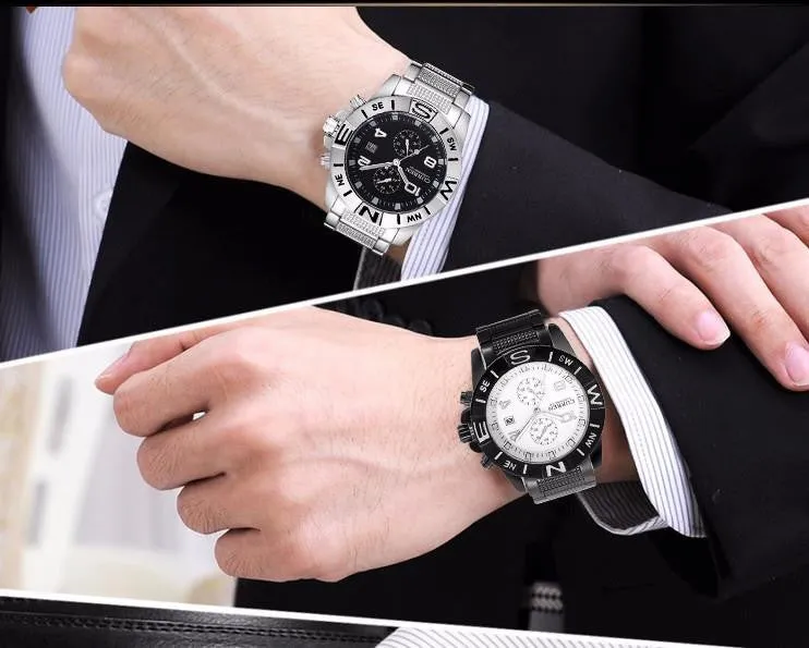 Full Steel Curren Brand Men Watch Fashion Casual Watch Men Date Analog Display Sport Quartz Wristwatches Relogio Masculino