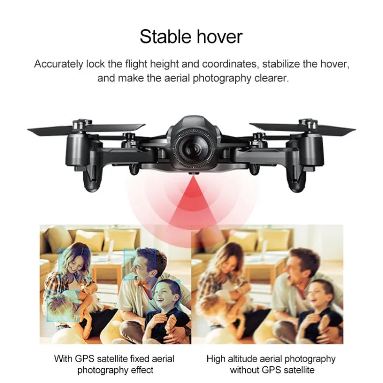 HELIWAY DM-912 2.4GHz Wifi FPV Mini Quadcopter Foldable RC Drone with 1080P Camera & Remote Control,Support One Key Take-off / Landing, One Key Return, Pressure Set, GPS fixed point