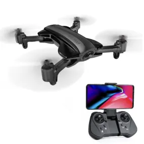 HELIWAY DM-912 2.4GHz Wifi FPV Mini Quadcopter Foldable RC Drone with 1080P Camera & Remote Control,Support One Key Take-off / Landing, One Key Return, Pressure Set, GPS fixed point