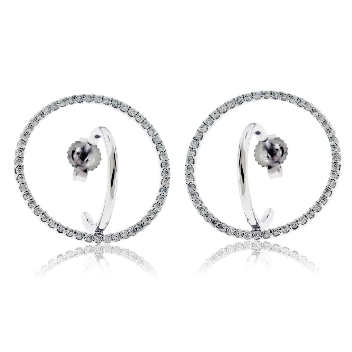 Hoop in a Diamond Circle Earrings