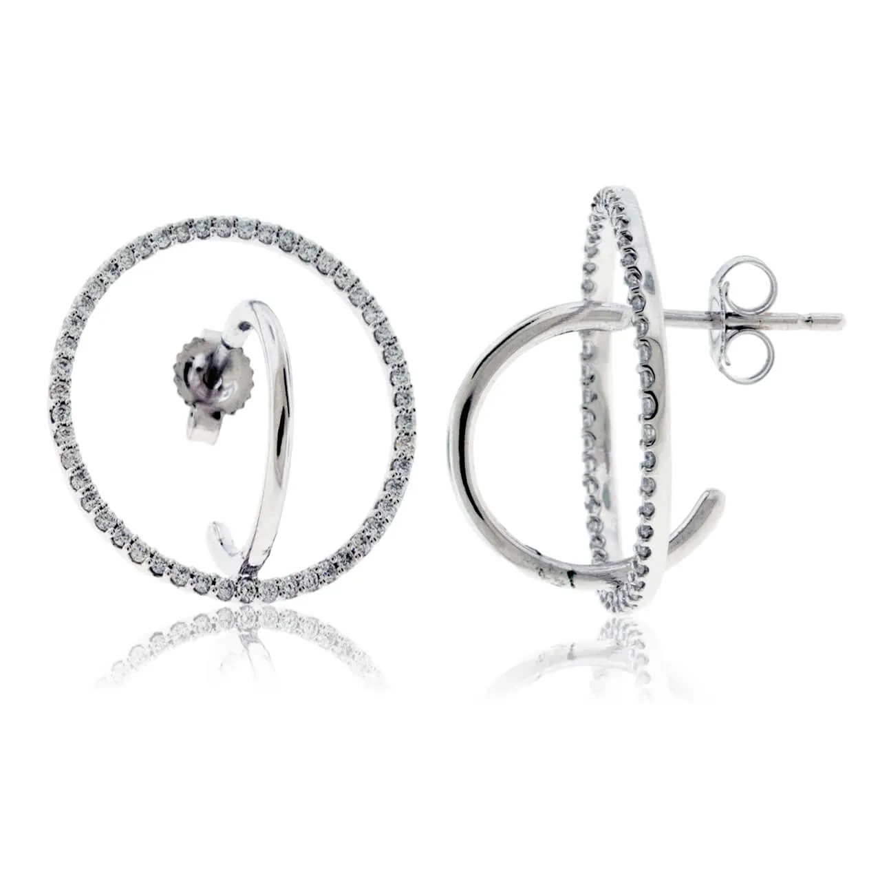 Hoop in a Diamond Circle Earrings