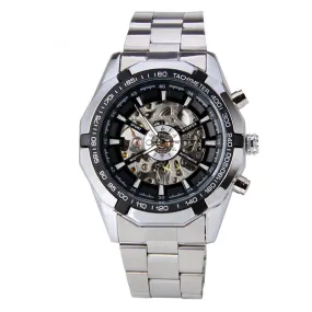 Hot Winner Luxury Brand Luxury Sport Men Automatic Skeleton Mechanical Military Watch Men full Steel Stainless Band