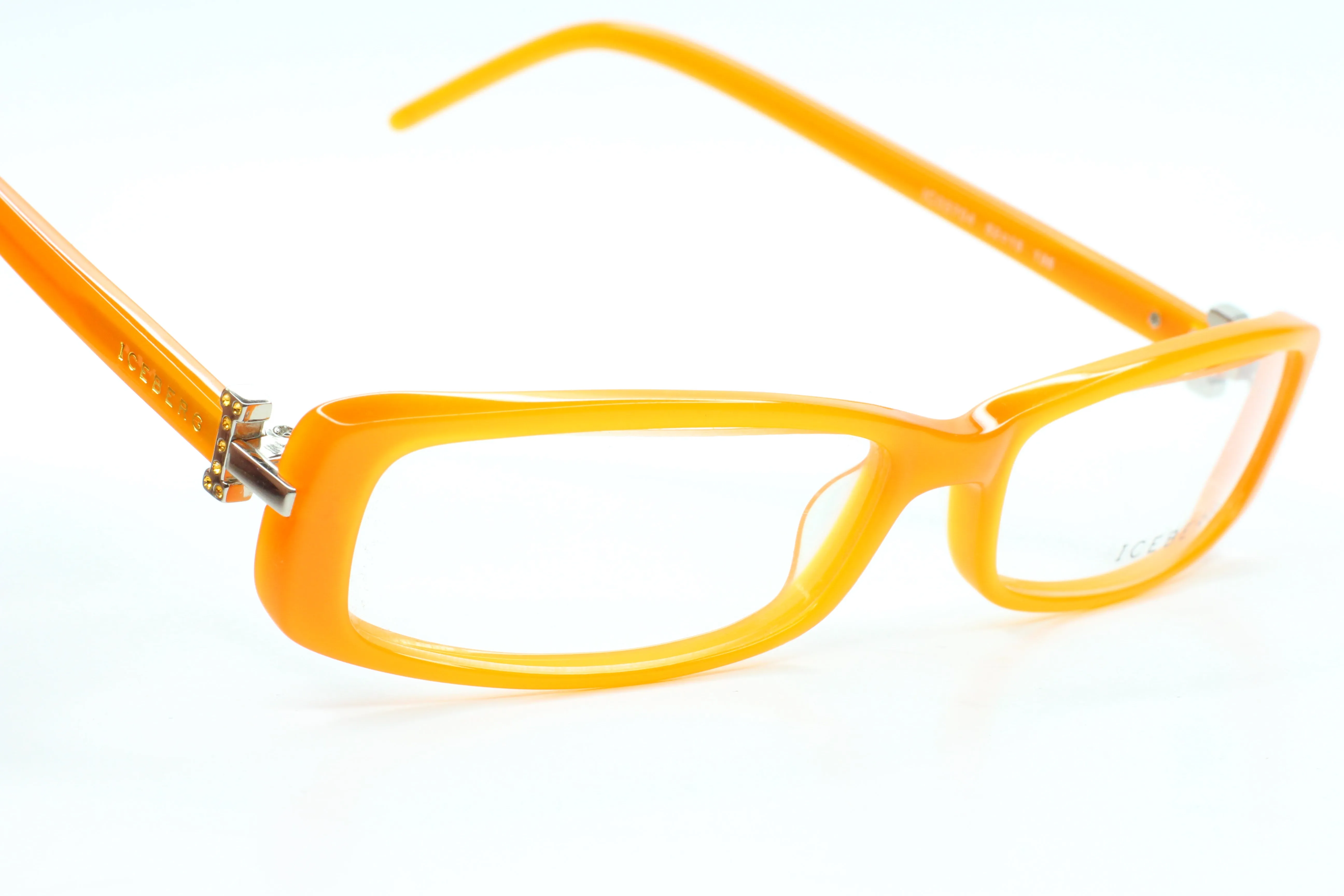 Iceberg IC03704 Orange Rectangle Acetate Fashion Italy Eyeglasses