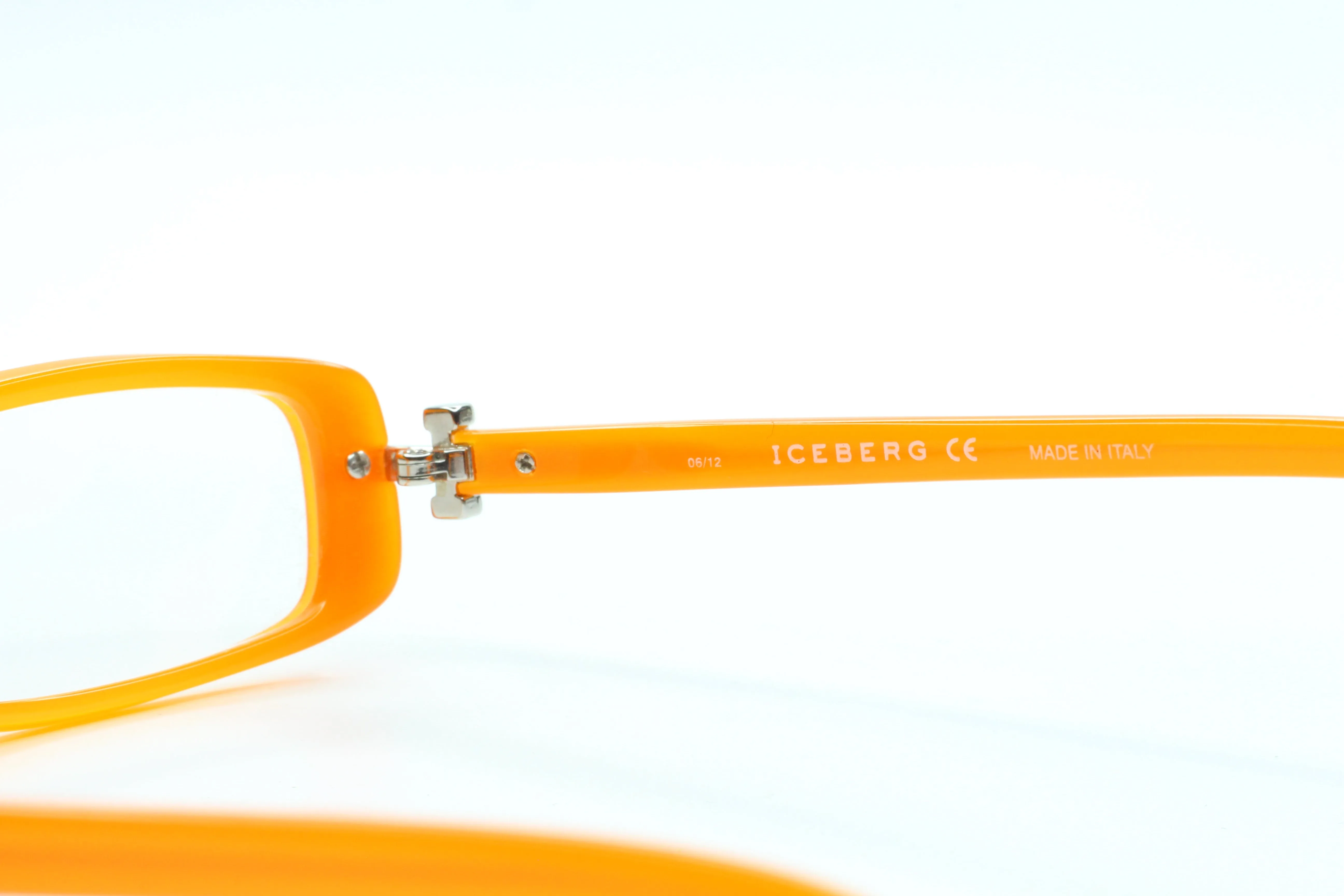 Iceberg IC03704 Orange Rectangle Acetate Fashion Italy Eyeglasses