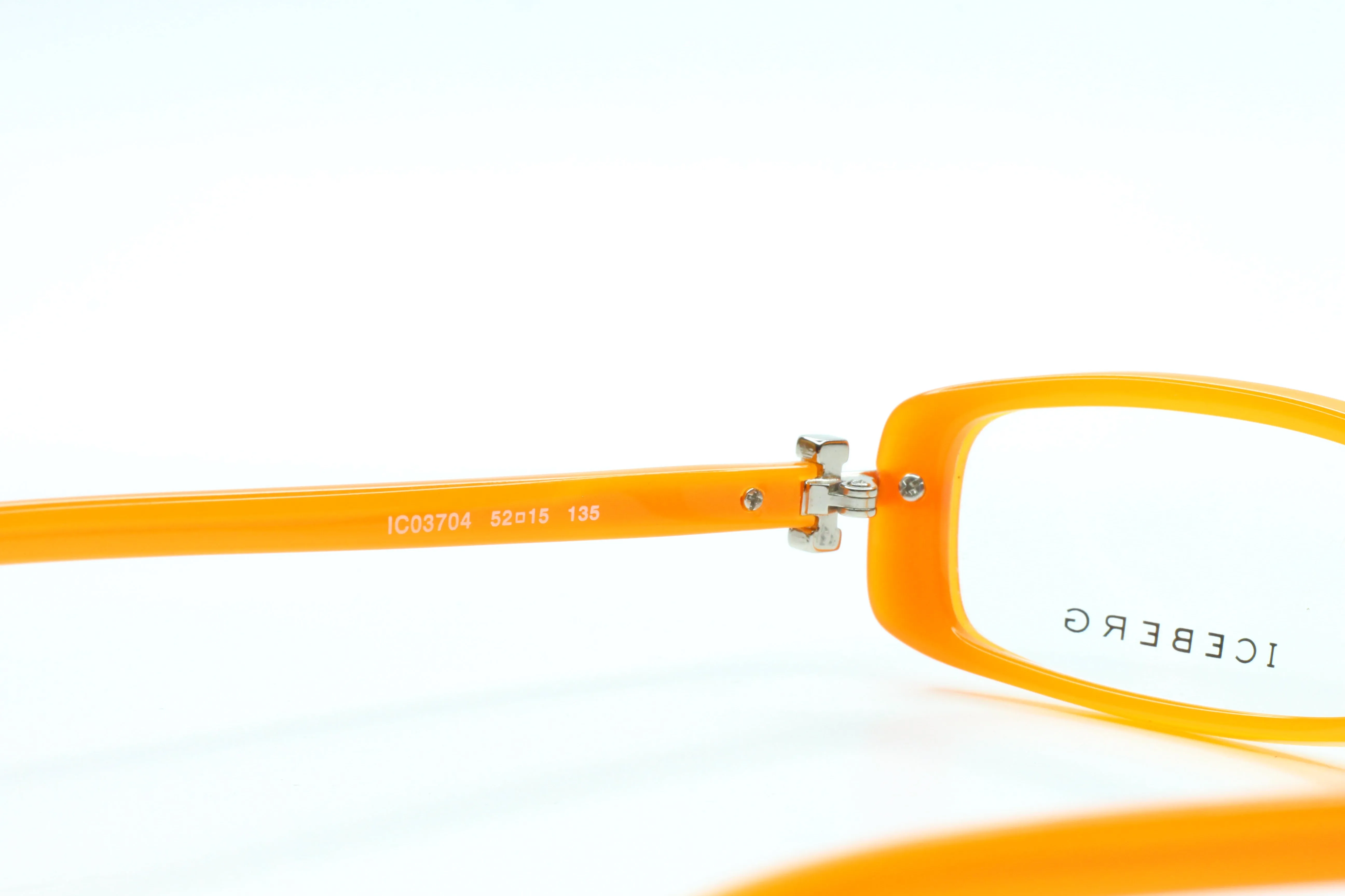 Iceberg IC03704 Orange Rectangle Acetate Fashion Italy Eyeglasses