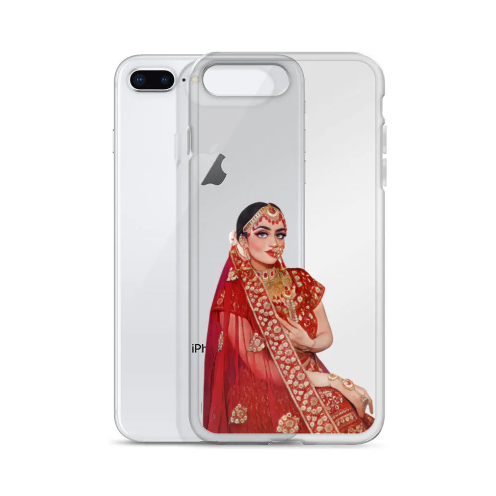 Indian Bride illustration Clear iPhone Case