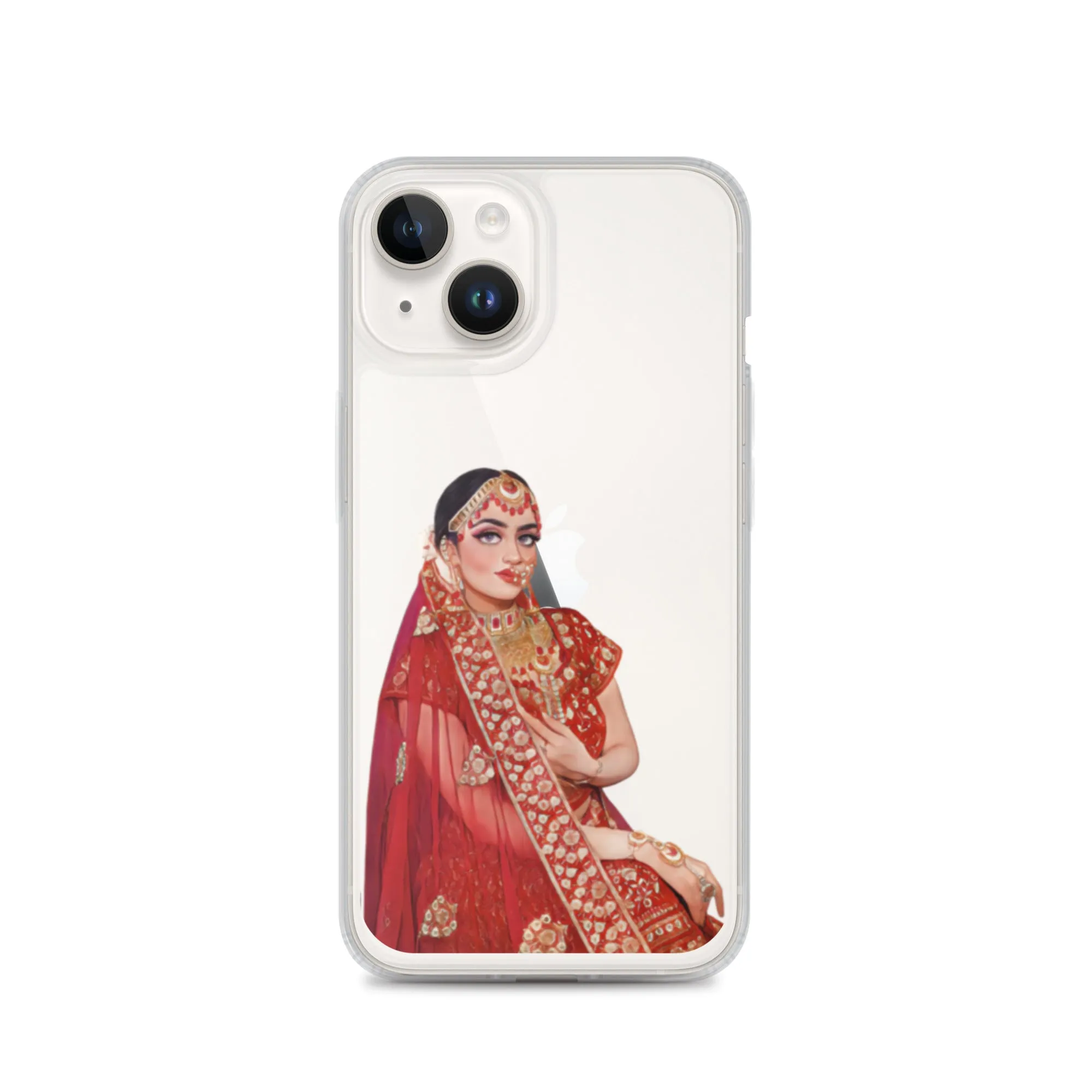 Indian Bride illustration Clear iPhone Case