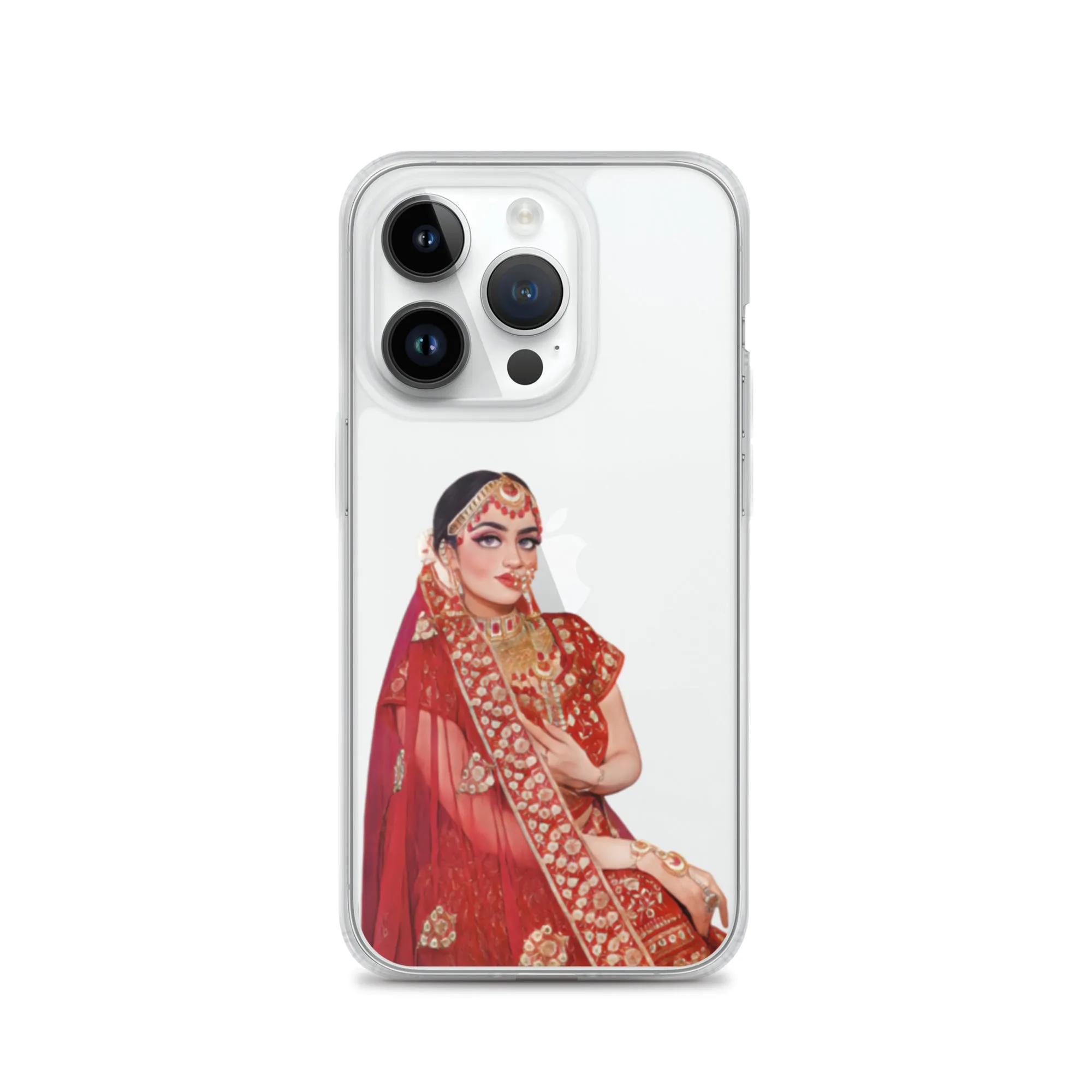 Indian Bride illustration Clear iPhone Case