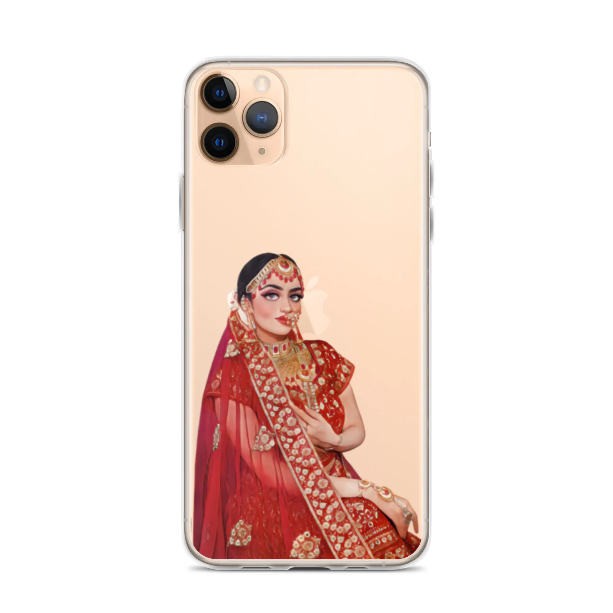 Indian Bride illustration Clear iPhone Case