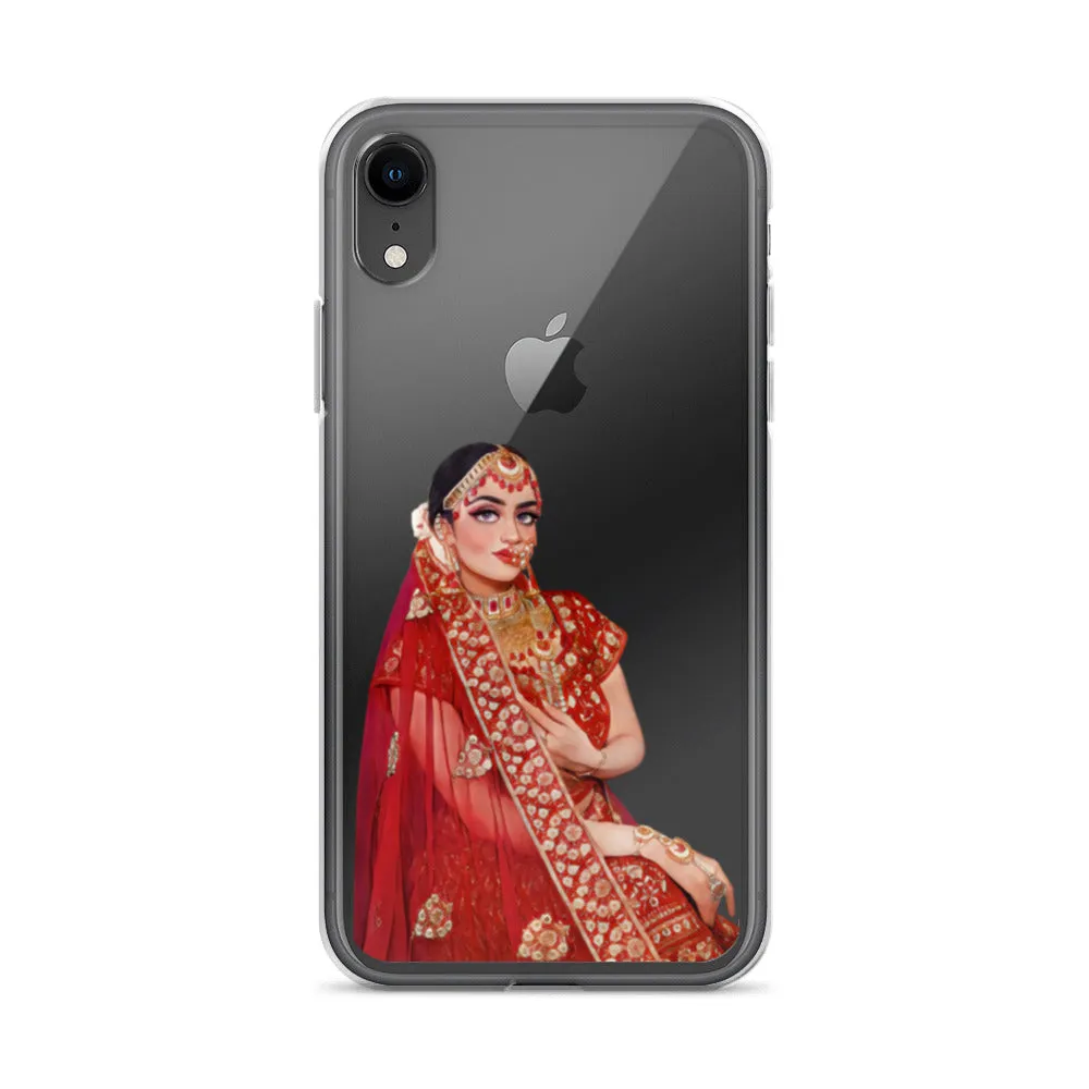 Indian Bride illustration Clear iPhone Case