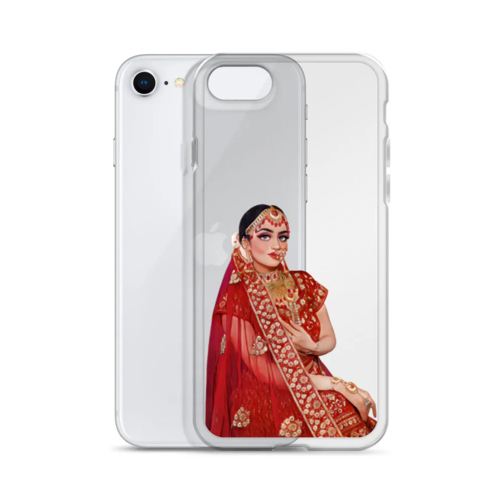 Indian Bride illustration Clear iPhone Case