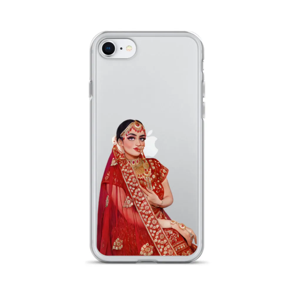 Indian Bride illustration Clear iPhone Case