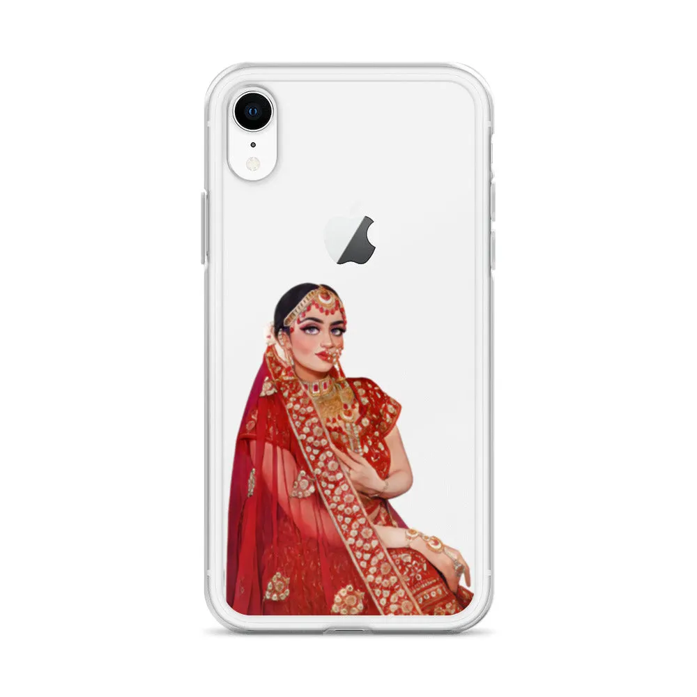 Indian Bride illustration Clear iPhone Case