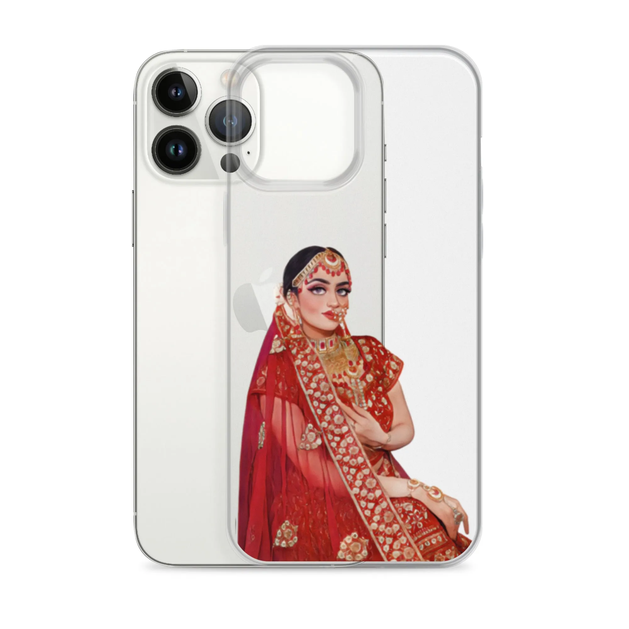 Indian Bride illustration Clear iPhone Case