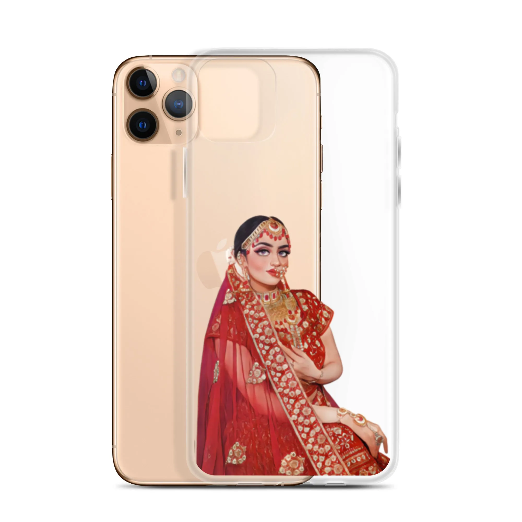 Indian Bride illustration Clear iPhone Case