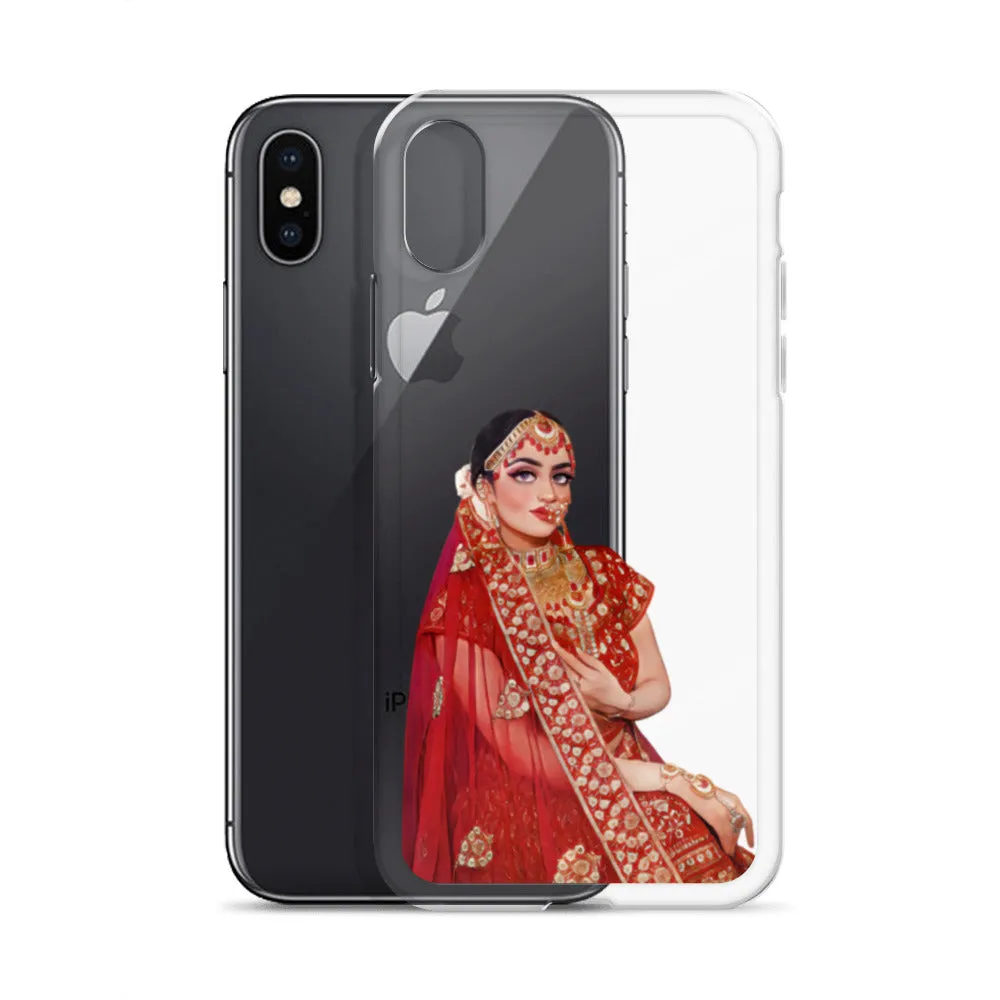 Indian Bride illustration Clear iPhone Case