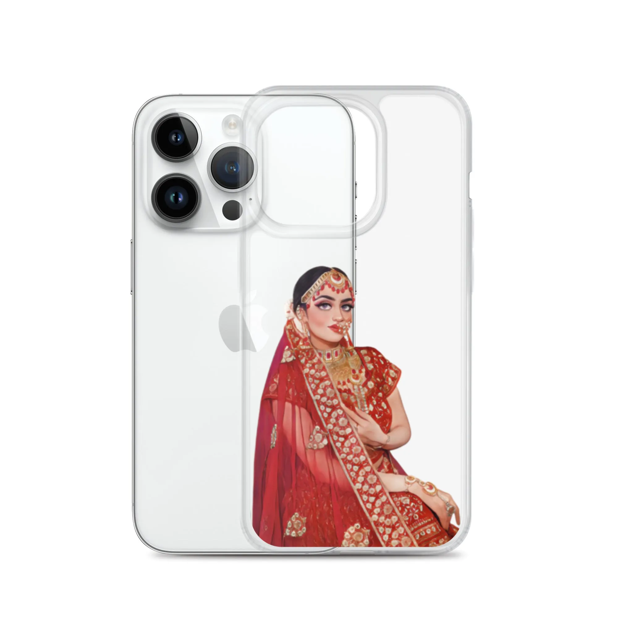 Indian Bride illustration Clear iPhone Case